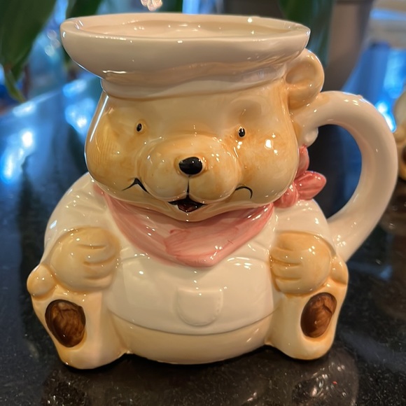 Vintage 1990s Teddy Bear Chef Decorative Mugs (Set of 4) - Picture 5 of 6
